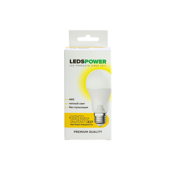 Светодиодная лампа LEDS POWER A60 E27 15Вт 3000К 006642 Светодиодная лампа LEDS POWER A60 E27 15Вт 3000К 006642
