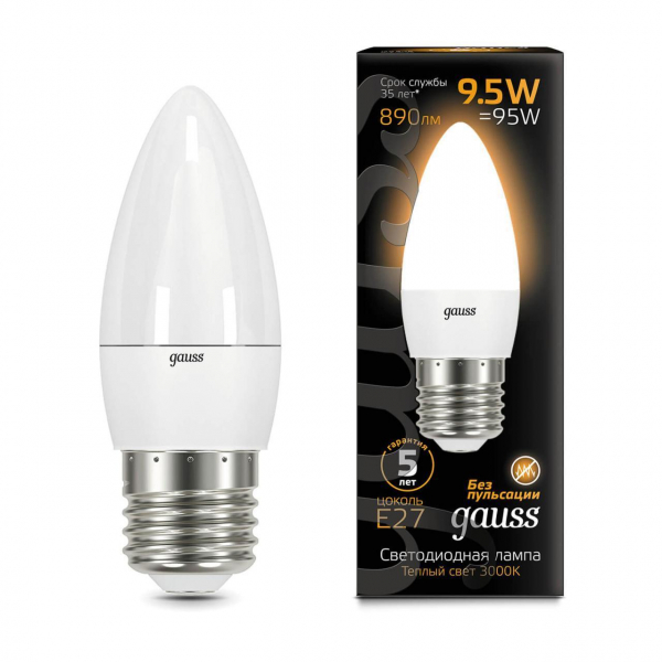 Лампа светодиодная Gauss E27 9.5W 3000K матовая 103102110 Лампа светодиодная Gauss E27 9.5W 3000K матовая 103102110