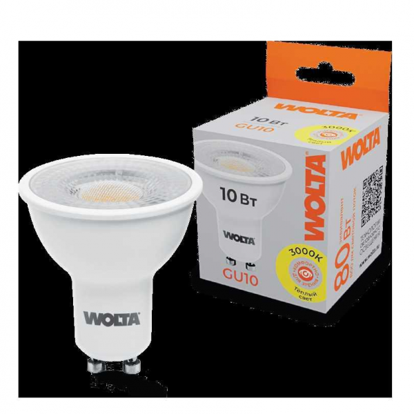 Светодиодная лампа WOLTA WSTD-PAR16-220V10W3KGU10-L Светодиодная лампа WOLTA WSTD-PAR16-220V10W3KGU10-L