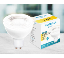 Лампа светодиодная Ambrella light GU10 7W 3000K белая 207863