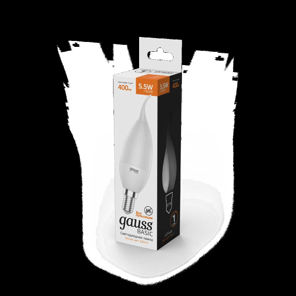Лампа светодиодная Gauss E14 5,5W 3000К матовая 1034116