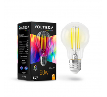 Лампа светодиодная Voltega E27 7W 2800K прозрачная VG10-A60E27warm7W-FHR 7154 Лампа светодиодная Voltega E27 7W 2800K прозрачная VG10-A60E27warm7W-FHR 7154