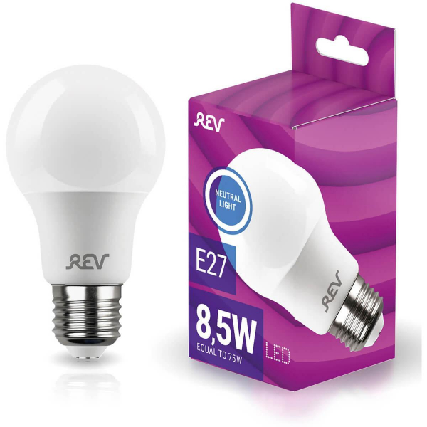Лампа светодиодная REV A60 Е27 8,5W 4000K нейтральный белый свет груша 32380 8 Лампа светодиодная REV A60 Е27 8,5W 4000K нейтральный белый свет груша 32380 8
