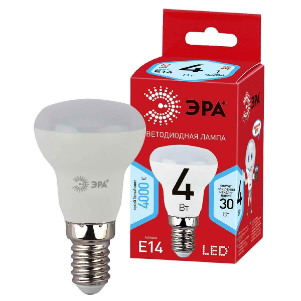 Лампа светодиодная ЭРА LED R39-4W-840-E14 R Б0052660 Лампа светодиодная ЭРА LED R39-4W-840-E14 R Б0052660