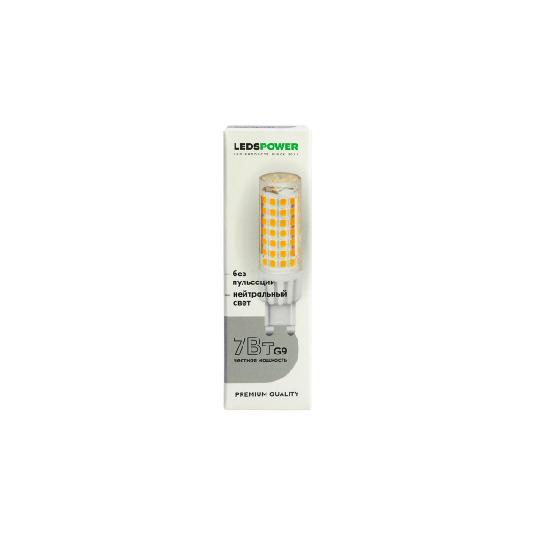 Светодиодная лампа LEDS POWER G9 7Вт 4000К 007069 Светодиодная лампа LEDS POWER G9 7Вт 4000К 007069