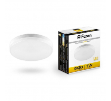 Лампа светодиодная Feron GX53 7W 2700K Таблетка Матовая LB-451 25831 Лампа светодиодная Feron GX53 7W 2700K Таблетка Матовая LB-451 25831
