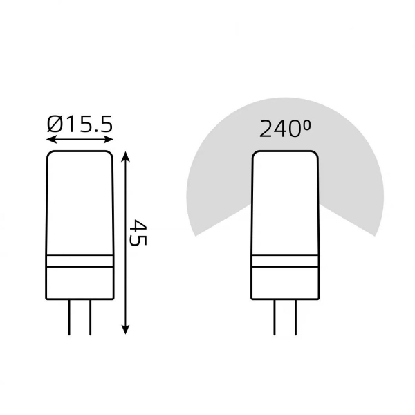 Лампа cветодиодная Gauss G4 5W 3000K прозрачная 18015 Лампа cветодиодная Gauss G4 5W 3000K прозрачная 18015
