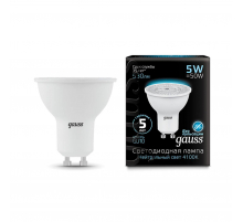 Лампа светодиодная Gauss GU10 5W 4100K матовая 101506205