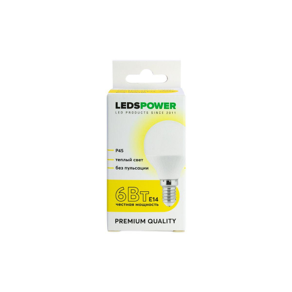Светодиодная лампа LEDS POWER P45 E14 8Вт 4000К 006741 Светодиодная лампа LEDS POWER P45 E14 8Вт 4000К 006741
