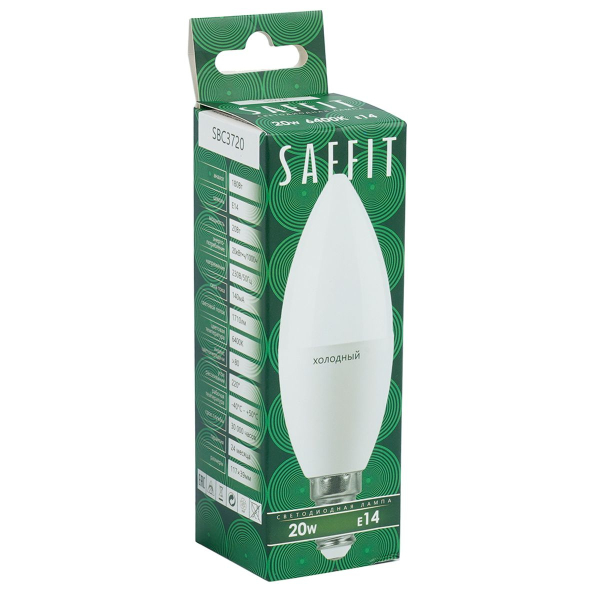 Лампа светодиодная Saffit E14 20W 6400K матовая SBC3720 55274