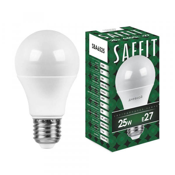 Лампа светодиодная Saffit E27 25W 6400K Шар Матовая SBA6525 55089 Лампа светодиодная Saffit E27 25W 6400K Шар Матовая SBA6525 55089