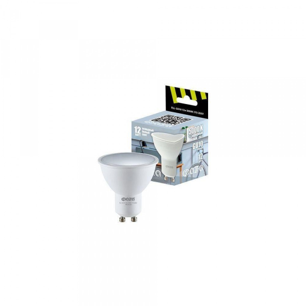 Лампа cветодиодная ФАZA GU10 12W 5000K матовая 5038776 Лампа cветодиодная ФАZA GU10 12W 5000K матовая 5038776