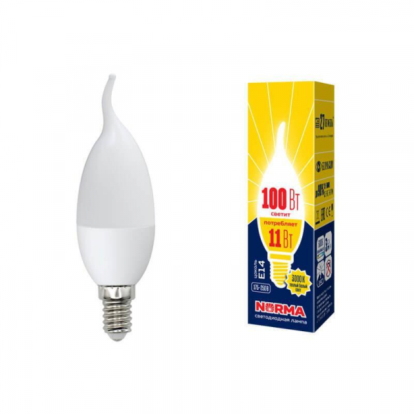 Лампа светодиодная E14 11W 3000K матовая LED-CW37-11W/WW/E14/FR/NR UL-00003817 Лампа светодиодная E14 11W 3000K матовая LED-CW37-11W/WW/E14/FR/NR UL-00003817