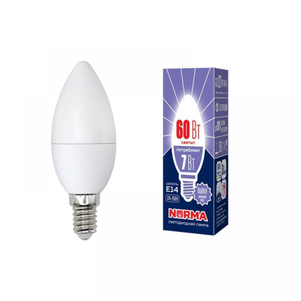 Лампа светодиодная E14 7W 6500K матовая LED-C37-7W/DW/E14/FR/NR UL-00003794 Лампа светодиодная E14 7W 6500K матовая LED-C37-7W/DW/E14/FR/NR UL-00003794