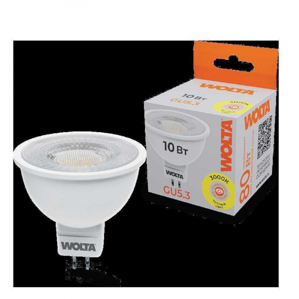 Светодиодная лампа WOLTA WSTD-MR16-220V10W3KGU5.3-L Светодиодная лампа WOLTA WSTD-MR16-220V10W3KGU5.3-L
