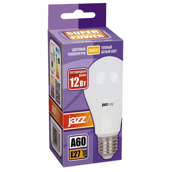 Лампа светодиодная Jazzway E27 12W 3000K матовая 1033703 Лампа светодиодная Jazzway E27 12W 3000K матовая 1033703