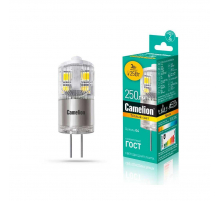 Лампа светодиодная Camelion G4 3W 3000K LED3-G4-JD-NF/830/G4 13862