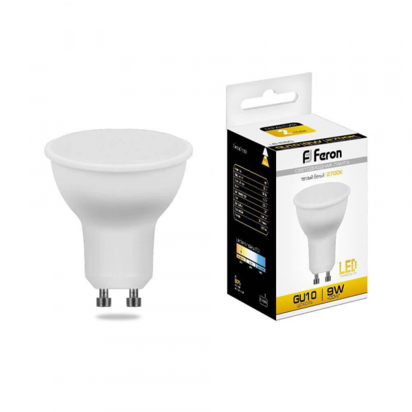 Лампа светодиодная Feron MR16 GU10 9W 2700K Грибок матовая LB-560 25842 Лампа светодиодная Feron MR16 GU10 9W 2700K Грибок матовая LB-560 25842