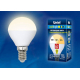 Лампа светодиодная Uniel E14 6W 3000K матовая LED-G45-6W/WW/E14/FR/MB PLM11WH UL-00002375