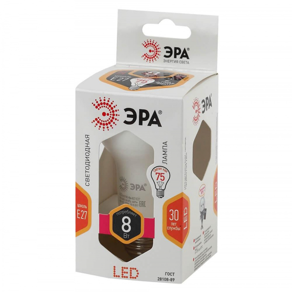 Лампа светодиодная ЭРА E27 8W 2700K матовая LED R63-8W-827-E27 Б0020557 Лампа светодиодная ЭРА E27 8W 2700K матовая LED R63-8W-827-E27 Б0020557