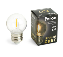 Лампа светодиодная Feron E27 2W 2700K прозрачная LB-383 48931