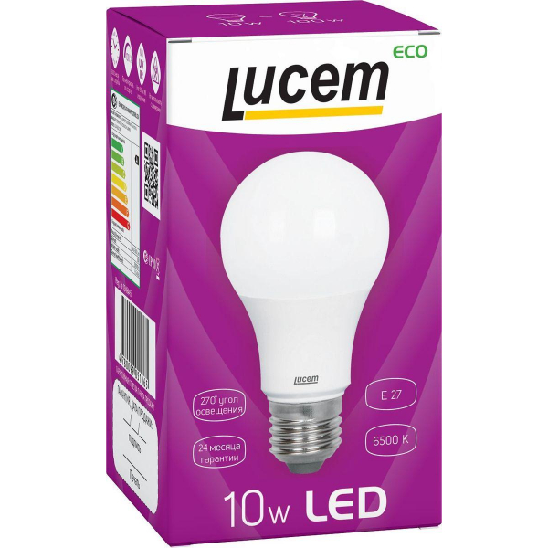 Лампа светодиодная Lucem E27 10W 6500K матовая FLLBL102765L Лампа светодиодная Lucem E27 10W 6500K матовая FLLBL102765L