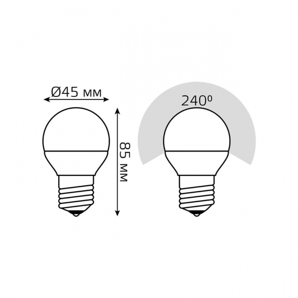 Лампа светодиодная Gauss E27 12W 6500K матовая 53232 Лампа светодиодная Gauss E27 12W 6500K матовая 53232