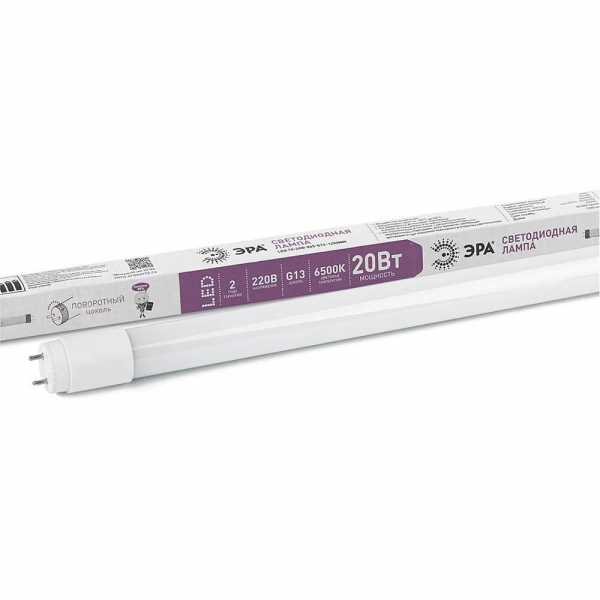 Лампа светодиодная ЭРА G13 20W 6500K матовая LED T8-20W-865-G13-1200mm Б0033005 Лампа светодиодная ЭРА G13 20W 6500K матовая LED T8-20W-865-G13-1200mm Б0033005