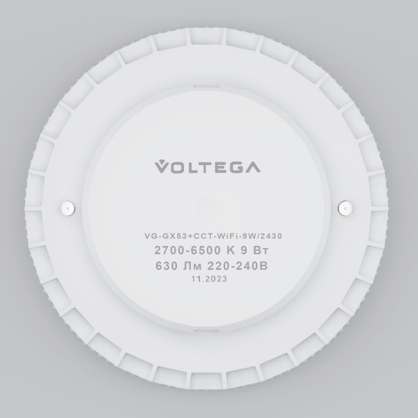Лампа светодиодная Voltega Wi-Fi GX53 9W 2700-6500К белая 2430 Лампа светодиодная Voltega Wi-Fi GX53 9W 2700-6500К белая 2430