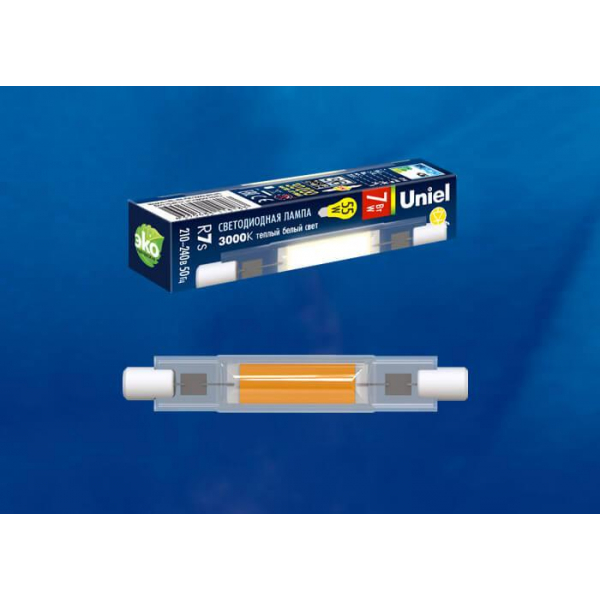 Лампа светодиодная Uniel R7s 7W 3000K прозрачная LED-J78-7W/3000K/R7s/CL GLZ07TR UL-00005061 Лампа светодиодная Uniel R7s 7W 3000K прозрачная LED-J78-7W/3000K/R7s/CL GLZ07TR UL-00005061