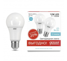 Лампа cветодиодная Gauss E27 12W 4100K матовая 23222P