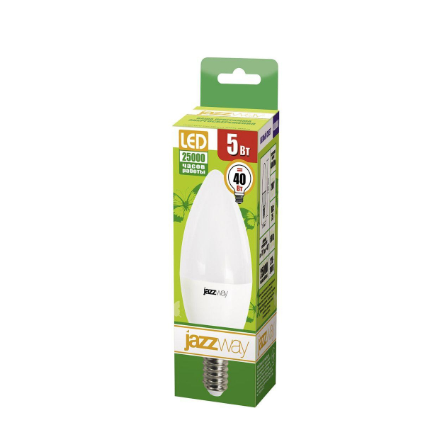Лампа светодиодная Jazzway E14 5W 4000K матовая 1036865A Лампа светодиодная Jazzway E14 5W 4000K матовая 1036865A