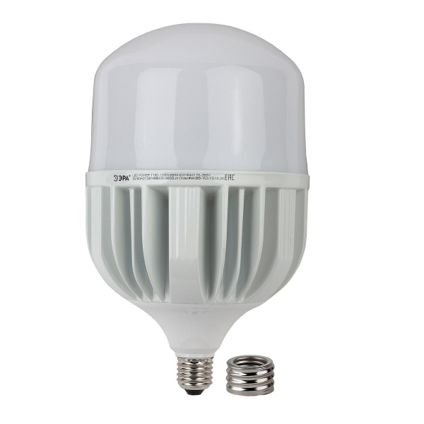 Лампа светодиодная сверхмощная ЭРА E27/E40 120W 6500K матовая LED POWER T160-120W-6500-E27/E40 Б0051794 Лампа светодиодная сверхмощная ЭРА E27/E40 120W 6500K матовая LED POWER T160-120W-6500-E27/E40 Б0051794