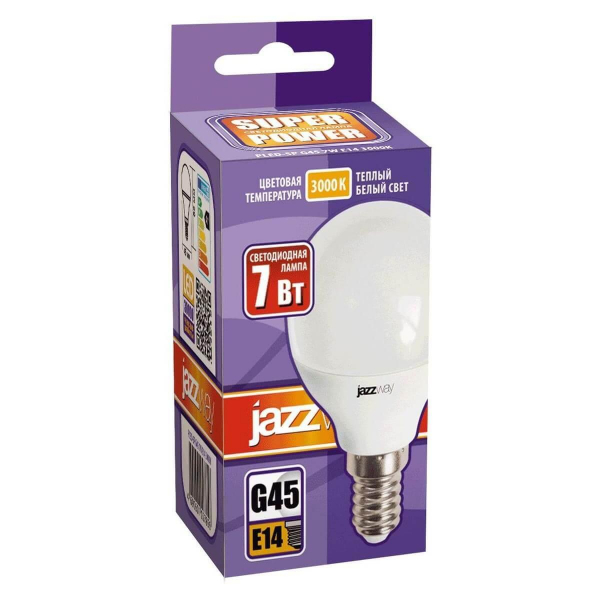 Лампа светодиодная Jazzway E14 7W 3000K матовая 1027856-2 Лампа светодиодная Jazzway E14 7W 3000K матовая 1027856-2