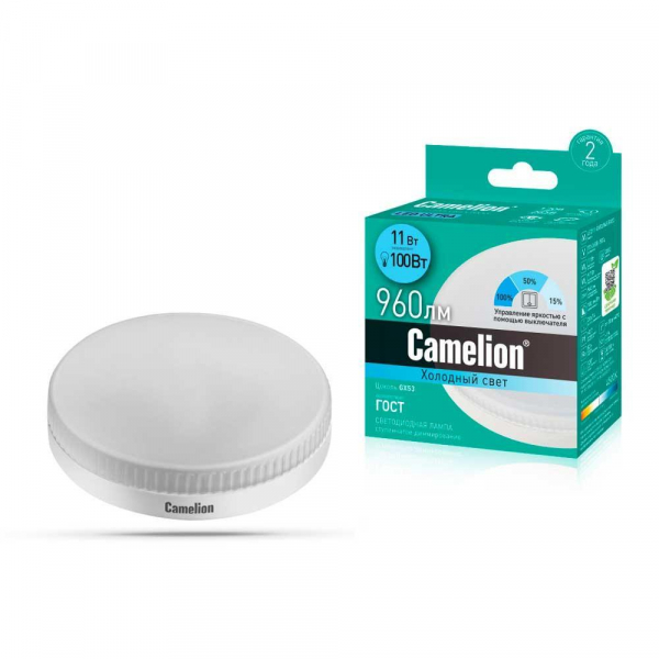 Лампа светодиодная Camelion GX53 11W 4500K LED11-GX53/845/GX53 14731 Лампа светодиодная Camelion GX53 11W 4500K LED11-GX53/845/GX53 14731