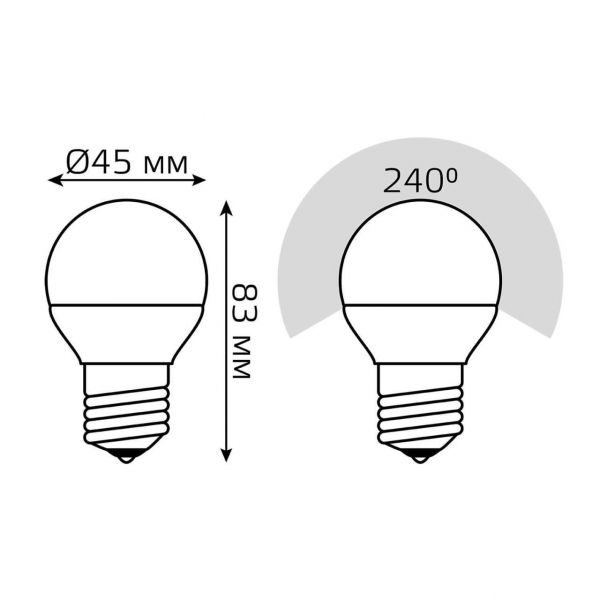 Лампа светодиодная Gauss E27 6W 3000K матовая 53216T Лампа светодиодная Gauss E27 6W 3000K матовая 53216T
