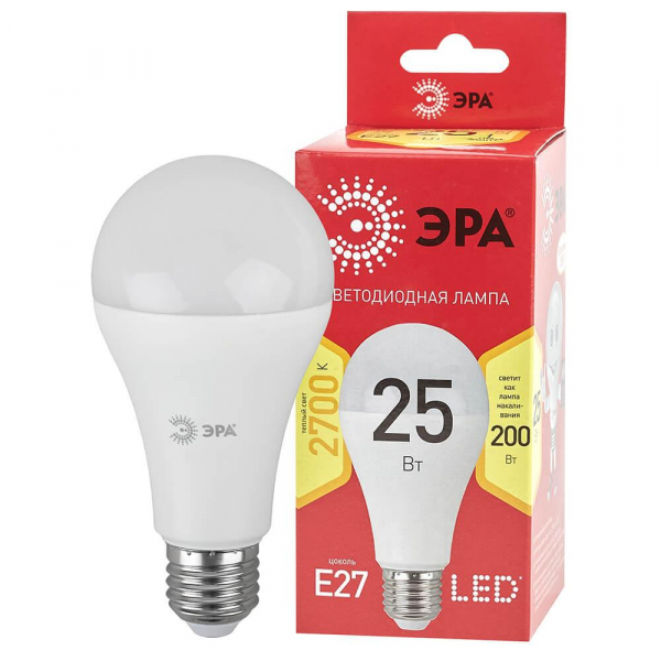 Лампа светодиодная ЭРА E27 25W 2700K матовая LED A65-25W-827-E27 R Б0048009 Лампа светодиодная ЭРА E27 25W 2700K матовая LED A65-25W-827-E27 R Б0048009