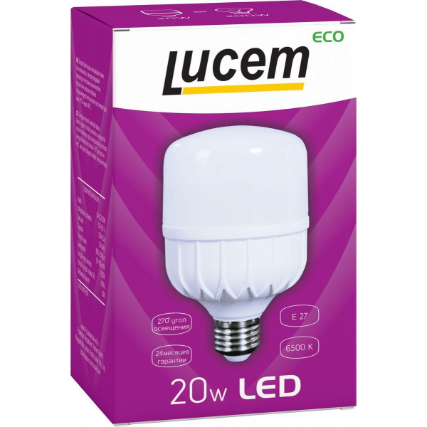 Лампа светодиодная Lucem E27 20W 6500K матовая FLLCB202765L