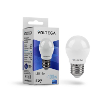 Лампа светодиодная Voltega E27 10W 4000K матовая 8456