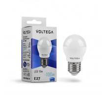Лампа светодиодная Voltega E27 10W 4000K матовая 8456