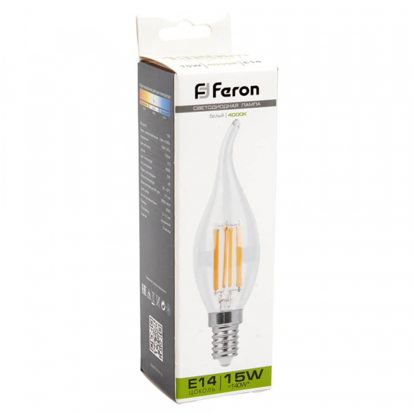 Лампа светодиодная Feron E14 15W 4000K Свеча на ветру Матовая 38263 Лампа светодиодная Feron E14 15W 4000K Свеча на ветру Матовая 38263