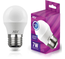 Лампа светодиодная REV G45 Е27 7W 4000K нейтральный белый свет шар 32343 3