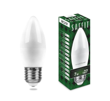 Лампа светодиодная Saffit E27 7W 2700K Свеча Матовая SBC3707 55032