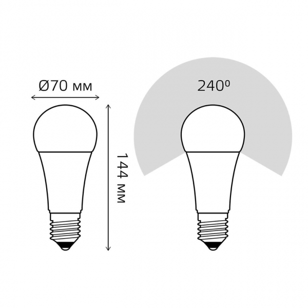 Лампа светодиодная Gauss E27 22W 4100К матовая 102502222 Лампа светодиодная Gauss E27 22W 4100К матовая 102502222