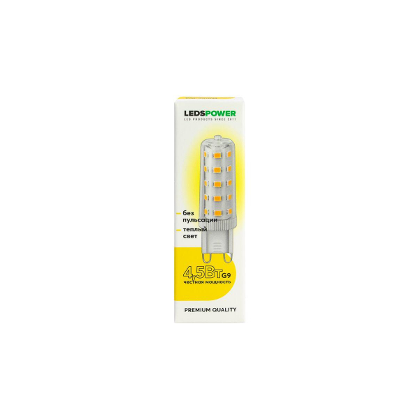 Светодиодная лампа LEDS POWER G9 4,5Вт 3000К 007038 Светодиодная лампа LEDS POWER G9 4,5Вт 3000К 007038