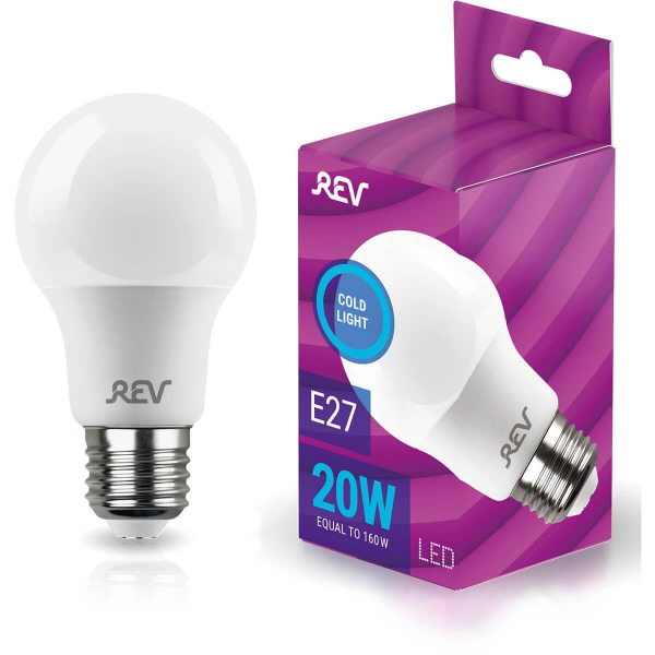 Лампа светодиодная REV A60 Е27 20W 6500K холодный белый свет груша 32531 4 Лампа светодиодная REV A60 Е27 20W 6500K холодный белый свет груша 32531 4