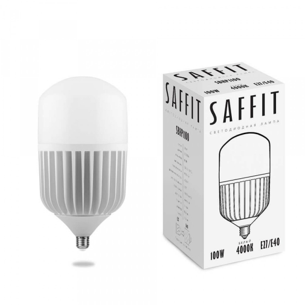 Лампа светодиодная Saffit E27-E40 100W 4000K цилиндр матовая SBHP1100 55100 Лампа светодиодная Saffit E27-E40 100W 4000K цилиндр матовая SBHP1100 55100