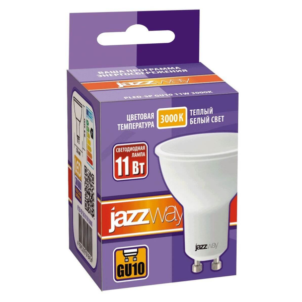 Лампа светодиодная Jazzway GU10 11W 3000K матовая 5019454 Лампа светодиодная Jazzway GU10 11W 3000K матовая 5019454