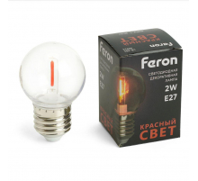 Лампа светодиодная Feron E27 2W красный прозрачная LB-383 48933 Лампа светодиодная Feron E27 2W красный прозрачная LB-383 48933