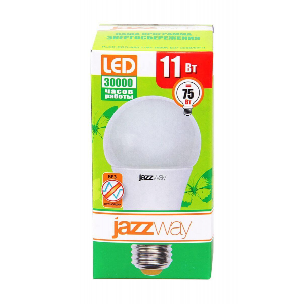 Лампа светодиодная Jazzway E27 11W 3000K матовая 1033208 Лампа светодиодная Jazzway E27 11W 3000K матовая 1033208